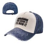 Cut Mower Grasses Mowing Lawn Baseball Hat You Grow It I’ll Mow It Cool Hat Navy Blue