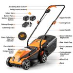 LawnMaster 20VMWGT 24V Max 13-inch Lawn Mower and Grass Trimmer 10-inch Combo with 2×4.0Ah Batteries and Charger