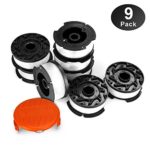 Eventronic Line String Trimmer Replacement Spool, 30ft 0.065″ Autofeed Replacement Spools for BLACK+DECKER String Trimmers, 9 Pack (8 Replacement Spool, 1 Trimmer Cap)