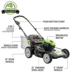Greenworks 80V 21″ Brushless Cordless (PUSH) Lawn Mower (75+ Compatible Tools), 5.0Ah Battery and Charger Included