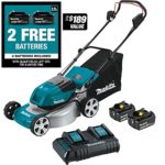 Makita XML03CM1 36V (18V X2) LXT® Brushless 18″ Lawn Mower Kit with 4 Batteries