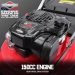 PowerSmart Self Propelled Gas Lawn Mower 22-Inch with 150cc Briggs and Stratton EX625 Engine, RWD Single-Speed 2-in-1 Mulch and Bagger, High Wheel B8622S