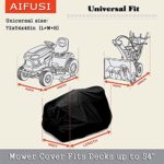 Lawn Mower Cover – Heavy Duty Waterproof Fits Decks up to 54’’, Large Premium Riding Lawn Tractor Cover UV Resistant Protection, Universal Size