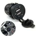 BreaDeep Universal Waterproof Marine Motorcycle Dual USB Car Charger 5V/3.1A Power Outlet Socket for iPhone iPad Samsung mp3 GPS Devices