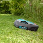 HEN’GMF Robotic Lawn Mower Up to 250m² / 500m² / 750m² Lawn, Gradients Up to 25%, Cutting Height 20-50mm, LCD Display, Theft Protection, Including Boundary Wire, Hook and Connector (15002-20),500m²