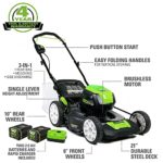 Greenworks Pro 80V 21″ Brushless Cordless Lawn Mower, (2) 2.0Ah Batteries and 30 Minute Rapid Charger Included