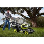 RYOBI RY40LM10-Y 21 in. 40-Volt Brushless Lithium-Ion Cordless Smart Trek Self-Propelled Walk Behind Mower with 6.0Ah Battery and Charger