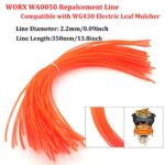 QUASION WA0050 Flex-A-Line 60-Pack 13.8″ Replacement Line Compatible with Worx WG430 Electric Leaf Mulcher