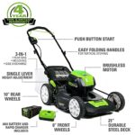 Greenworks Pro 80V 21″ Brushless Cordless Lawn Mower, 4.0Ah Battery and 60 Minute Rapid Charger Included