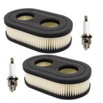 HIFROM (2 Set) Oval Air Filter with Spark Plug for MTD Yard Machines Troy-Bilt TB110 TB115 TB200 TB230 TB330 TB370 Walk-Behind Lawn Mower