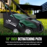 2 in 1 Walk Behind Scarifier, Garden Scarifier, 16INCH Dethatcher Corded Electric Scarifier, 15 Amp Electric Lawn Dethatcher, Removable Collection Bag Extra Large 58QT