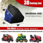 LI LIBZAKI Riding Lawn Mower Cover, Waterproof Heavy Duty 420D Marine Grade Fabric will not Fade-Universal Fit for John Deere,Cub Cadet,Husquvarna,etc.72”L*54”W*46”H Blue