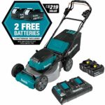 Makita XML08PT1 18V X2 (36V) LXT® Lithium?Ion Brushless Cordless 21″ Self Propelled Lawn Mower Kit with 4 Batteries (5.0Ah)