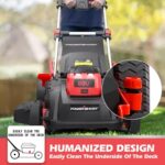 PowerSmart Lawn Mower – 80V Electric Lawn Mower, 26-Inch Electric Lawn Mower Cordless, Push Lawn Mower Lithium-Ion Dual-Force Cutting, Self Propelled Lawn Mower with 6.0Ah Battery & Charger for Garden
