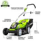 Greenworks 9 Amp 14-Inch Corded Electric Lawn Mower, MO09B01