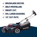 PowerMax 84-Volt Lithium Battery Self-propelled Lawn Mower Cordless Brushless Motor Smart Cut (TM) 20-Inch 70mins Running Two 2.5AH Batteries Included – M010A00