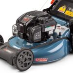 SENIX Self-Propelled Gas Lawn Mower, 22-Inch, 163 cc Briggs & Stratton Engine, 3-in-1, RWD Variable Speed, Single-Lever Height Adjustment, 11-Inch Rear Wheels, Vertical Storage, LSSG-H2, Blue