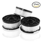Grass Trimmer Spool Line,PIZARO 3-Pack 30ft 0.065″ Line String Trimmer Replacement Spool for BLACK+DECKER string trimmers (WHITE)
