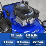 BILT HARD 21 Inch Lawn Mower Gas Powered, 4-Cycle 170cc Engine, 3-in-1 Walk-Behind Push Lawnmower with Bagging, Mulching & Side Discharge, Adjustable 10-Positions Cutting Height