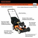 BLACK+DECKER 21-Inch 3-in-1 Gas Powered Push Lawn Mower with 140cc OHV Engine, Black and Orange