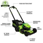 Greenworks 80V 21″ Cordless Battery Push Lawn Mower,730 CFM Cordless Battery Leaf Blower,Combo Kit w/(1) 4Ah Battery & (1) 4A Rapid Charger