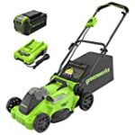 Greenworks 40V 16inch Brushless Cordless Lawn Mower, 4.0Ah Battery and Charger Included
