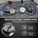 Mejiao 2 Pack Deck Spindle Pulley Belt Guard Cover Compatible with MTD Craftsman Troy Bilt Lawn Mowers, Fits 42 and 46 Inch Cut Decks, Replaces 783-06424A-0637 0638 OEM 783-06424A (Black)