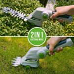 PHALANX Cordless Grass Shears 2-in-1 Handheld Hedge Trimmer,7.2V Electric Grass Trimmer Turnable Handle, Rechargeable Lithium-Ion Battery and Charger Included for Lawn/Garden