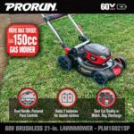 PRORUN 60V 21-in. Steel Deck Brushless Cordless Self-Propelled Lawn Mower with 5.0 Ah Battery and Charger PLM16021SP