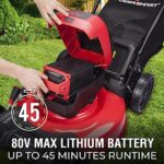 PowerSmart 80V MAX 21in. Cordless Push Lawn Mower, 3-in-1 Brushless Battery Lawn Mower with 6.0Ah Battery and Charger (DB2821)
