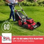 PowerSmart 22-Inch Self-Propelled Lawn Mower, 3-in-1 with 80V 6.0Ah Lithium-ion Battery and Charger
