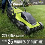 Cordless Lawn Mower, SnapFresh 14in Brushless Electric Lawn Mower w/ 2-in-1 Grass Bag, 20V 4.0Ah Battery & Charger, 2 Cutting Heights Adjustable, Walk-Behind Push Lawn Mower for Garden & Yard