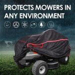 K-Musuclo Riding Lawn Mower Cover, Outdoors Tractor Cover Heavy Duty 600D and Pvc Coating, Waterproof Strip With Drawstring & Cover Storage Bag?72″L X 54″W X 46″H?