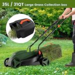 Safstar Electric Corded Lawn Mower, 12-AMP 14-Inch Walk-Behind Lawnmower with Collection Box, 3 Adjustable Height Position, Self Locking Function, 2-in-1 Push Lawn Mower for Backyard Patio Garden