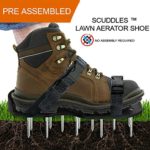 Scuddles Lawn Aerator Shoes, Heavy Duty Spiked Aerating Lawn Sandals With Adjustable straps – Sturdy Universal Size – Perfect Fit, Men Women NO ASSEMBLY NEEDED Use Straight Out Of Box (01)