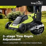 SnapFresh Cordless Lawn Mower, 14 Inch Electric Lawn Mower with Brushless Motor, 20v 4.0ah Battery and Charger, with 2-in-1 Grass Bag, Push Lawn Mower